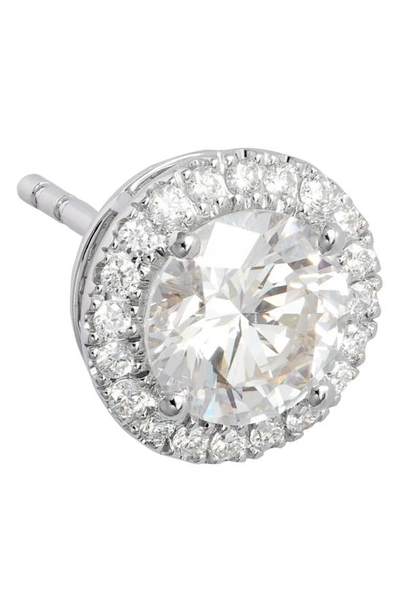 Shop Lightbox 2-carat Lab Grown Diamond Halo Stud Earrings In White/ 14k White Gold
