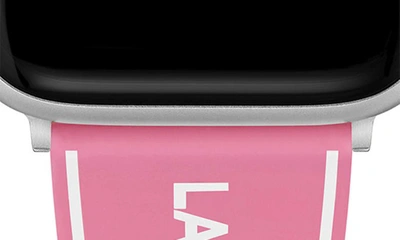 Shop Lacoste Silicone Apple Watch® Watchband In Pink