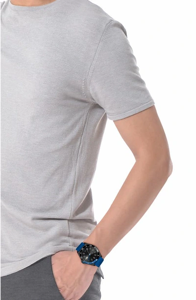 Shop Lacoste Tiebreaker Silicone Strap Watch, 43mm In Black