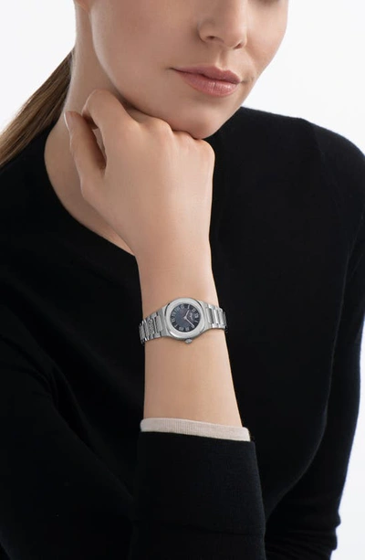 Shop Ferragamo Elliptical Bracelet Watch, 28mm In Silver