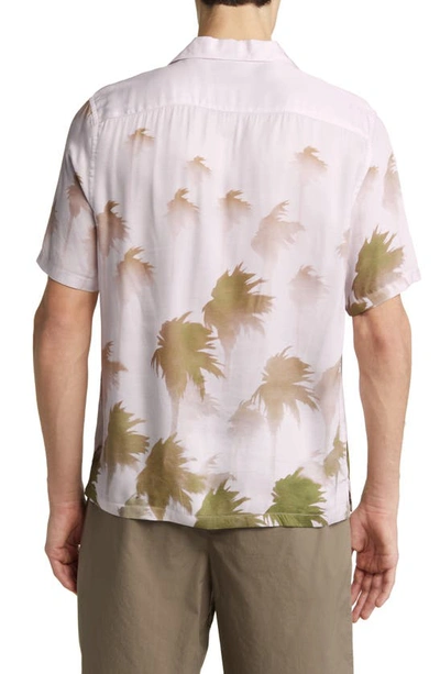 Shop Allsaints Islands Short Sleeve Button-up Camp Shirt In Pastel Pink