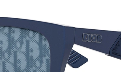 Shop Dior 'b27 S2i 55mm Square Sunglasses In Blue / Mirror