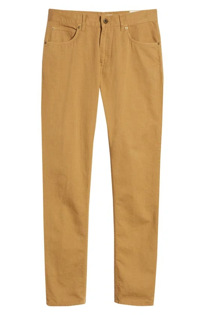 Billy Reid Cotton & Linen Blend Pants In Dark Tan