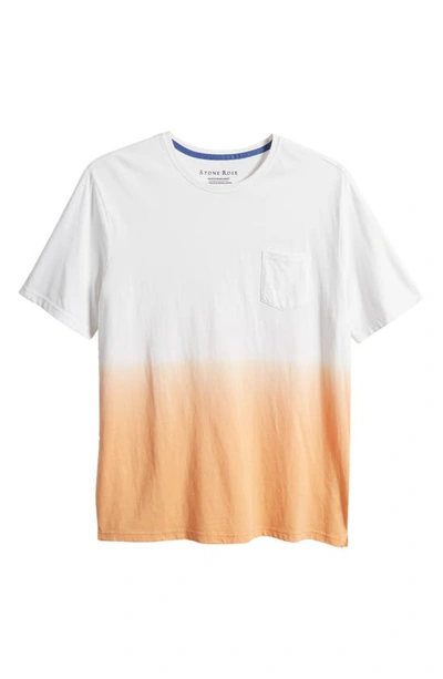 Shop Stone Rose Dip Dye Pocket T-shirt In Papaya