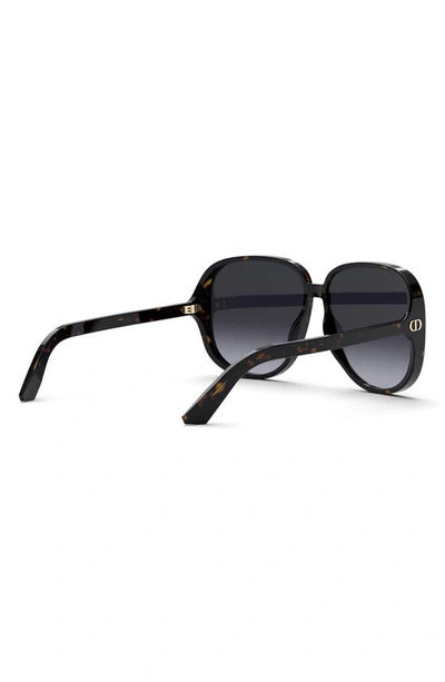 Shop Dior Ddoll S1u 63mm Round Sunglasses In Dark Havana / Gradient Smoke
