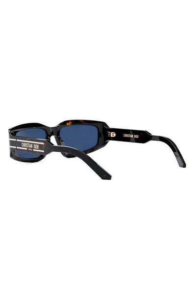 Shop Dior 'signature S9u 56mm Geometric Sunglasses In Dark Havana / Blue