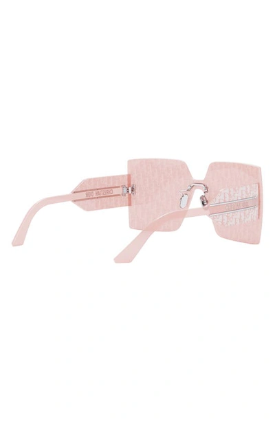 Shop Dior 'club M5u Rectangular Shield Sunglasses In Shiny Palladium / Violet