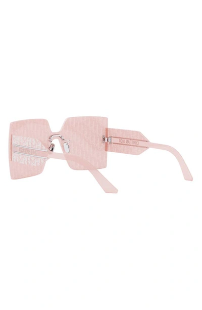 Shop Dior 'club M5u Rectangular Shield Sunglasses In Shiny Palladium / Violet