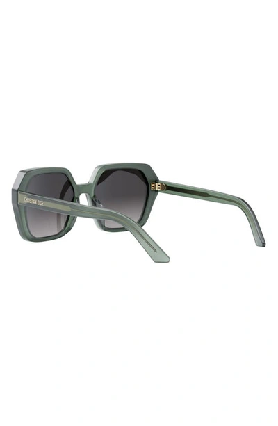 Shop Dior 'midnight S2f 56mm Geometric Sunglasseses In Dark Green/ Gradient Smoke