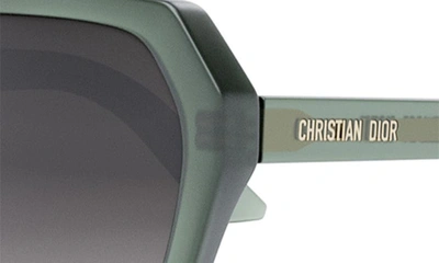 Shop Dior 'midnight S2f 56mm Geometric Sunglasseses In Dark Green/ Gradient Smoke