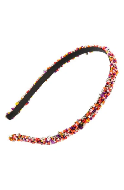 Shop L Erickson Positano Beaded Headband In Pink Multi