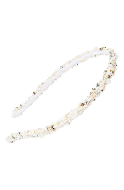 Shop L Erickson Positano Beaded Headband In White Multi