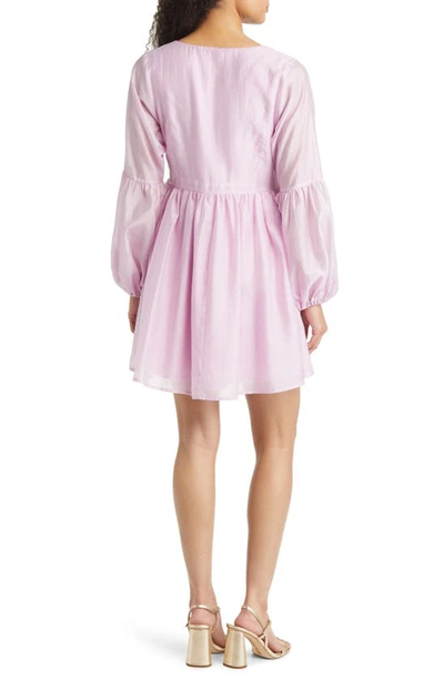 Shop Btfl-life Zosia Long Sleeve Babydoll Dress In Lilac