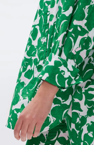 Shop Diane Von Furstenberg Caleb Oversize Button-up Shirt In Flora Nocturna Green