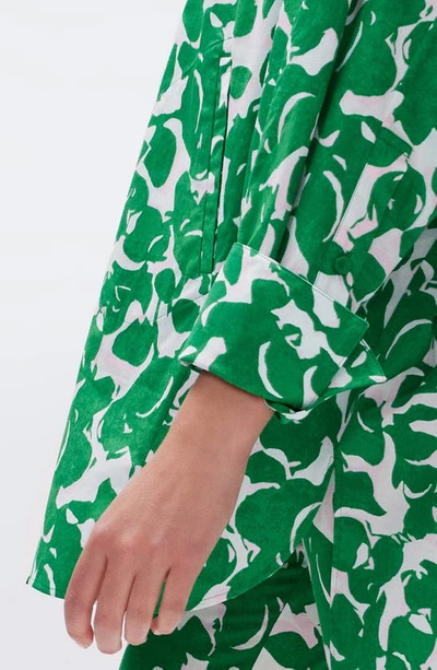 Diane Von Furstenberg Caleb Oversize Button-up Shirt In Flora Nocturna Green