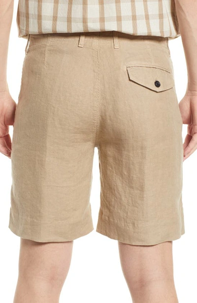 Shop Billy Reid Moore Linen Shorts In Khaki