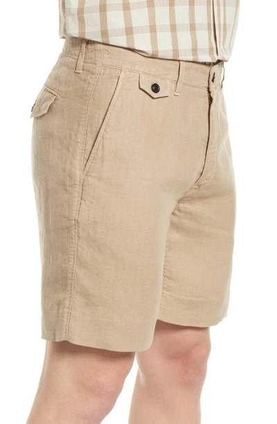 Shop Billy Reid Moore Linen Shorts In Khaki