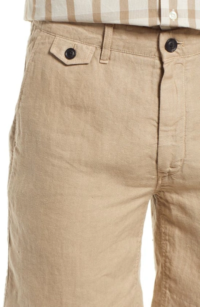 Shop Billy Reid Moore Linen Shorts In Khaki