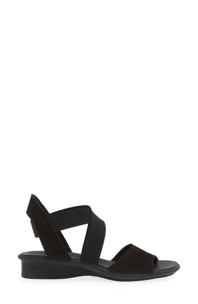 Shop Arche Satia Sandal In Black Nubuck Leather