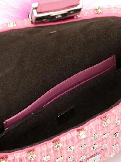 Shop Fendi Micro 'baguette' Clutch - Pink
