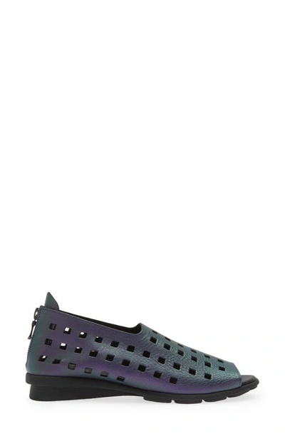 Shop Arche Perforated Metallic Slip-on In Gemme-noir