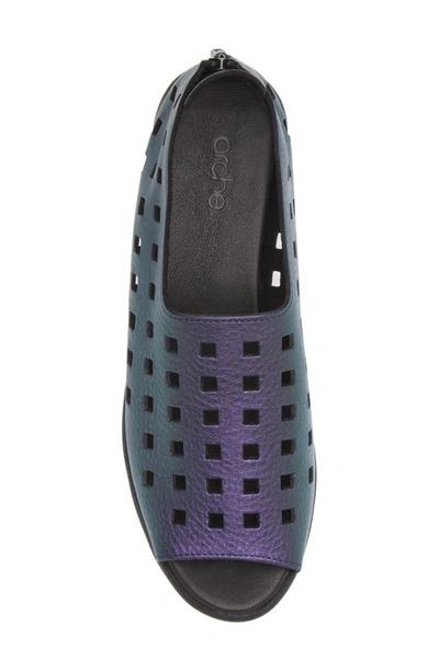 Shop Arche Perforated Metallic Slip-on In Gemme-noir