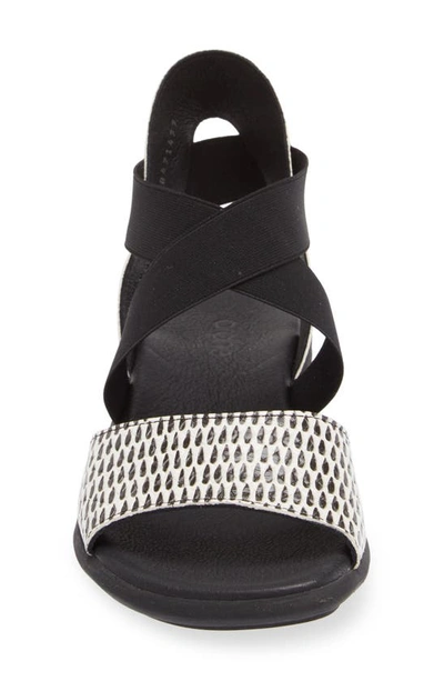 Shop Arche Satia Reptile Embossed Wedge Sandal In Wack-noir