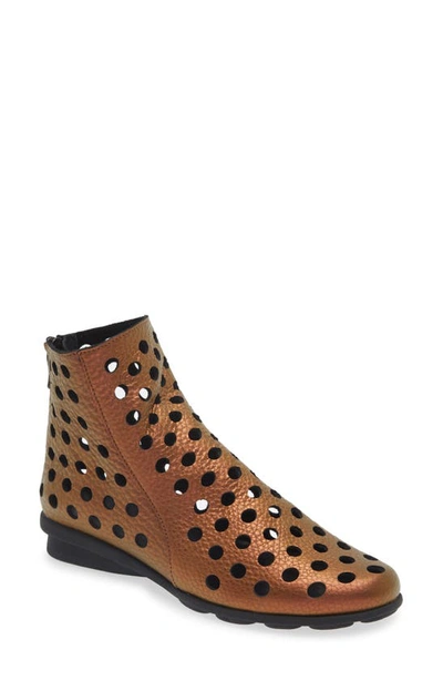 Shop Arche Dato Perforated Bootie In Uranio-noir