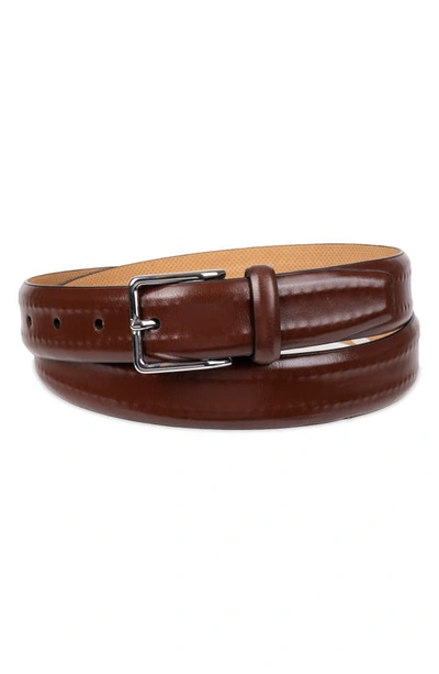Shop Cole Haan Hidden Stitch Leather Belt In Tan