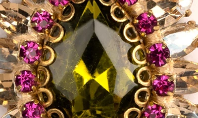 Deepa Gurnani Leesha Crystal Post Earrings In Lime