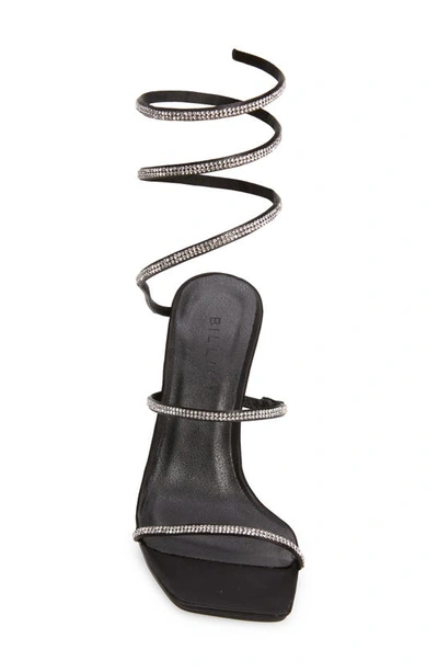 Shop Billini Garland Sandal In Black Satin - Diamante