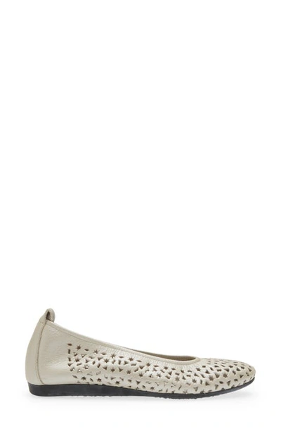 Shop Arche 'lilly' Flat In Nacre/ Brume Leather