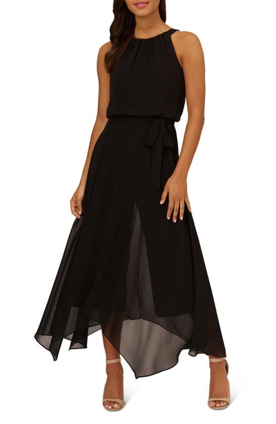 Shop Adrianna Papell Jersey & Chiffon Jumpsuit In Black