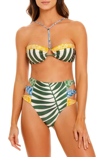 Shop Agua Bendita Willa Tout High Waist Bikini Bottoms In Green