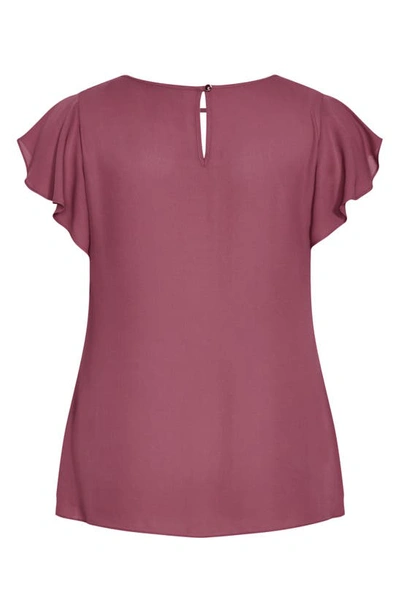 Shop City Chic Sweet Waterfall Top In Roseberry