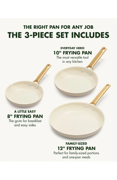 Shop Greenpan Reserve Set Of 3 Ceramic Nonstick Frying Pans In Taupe