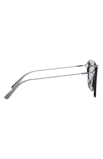 Dior Miss 54mm Butterfly Sunglasses In Shiny Black / Smoke Mirror
