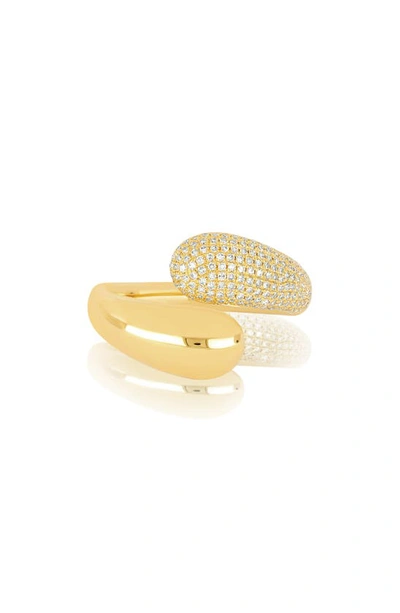 Shop Ef Collection Diamond Dome Bypass Ring In 14k Yellow Gold