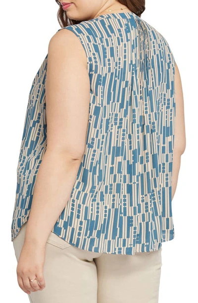 Shop Nydj Print Sleeveless Pleat Back Top In Jasmine Geo
