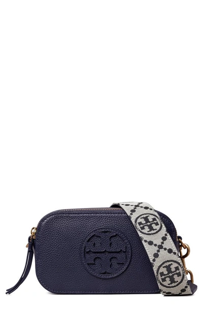 Tory Burch Mini Miller Leather Crossbody Bag In Tory Navy