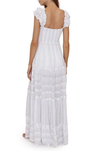 Pq Swim Victoria Sequin-embellished Striped Maxi Dress In Water Lily