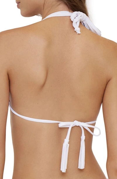 Shop Pq Swim Mila Macramé Triangle Bikini Top In Water Lily