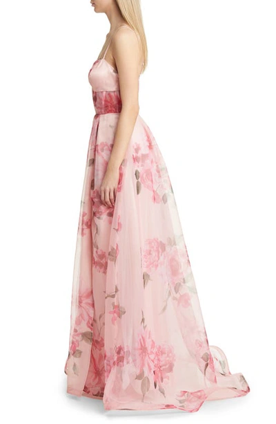 Shop Next Up Floral Corset A-line Ballgown In Blush/ Multi