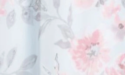 Shop Next Up Floral Long Sleeve Babydoll Minidress In Aqua