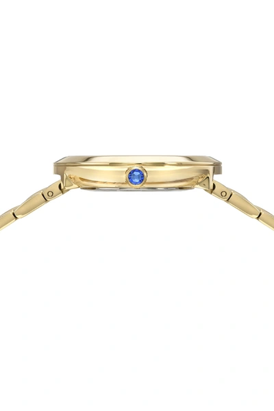 Shop Porsamo Bleu Helena Women's Baby Blue And Goldtone Bracelet Watch In Silver
