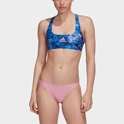 Adidas Originals Adidas Swim Salt Wash Print Bikini In Blue And Pink |  ModeSens