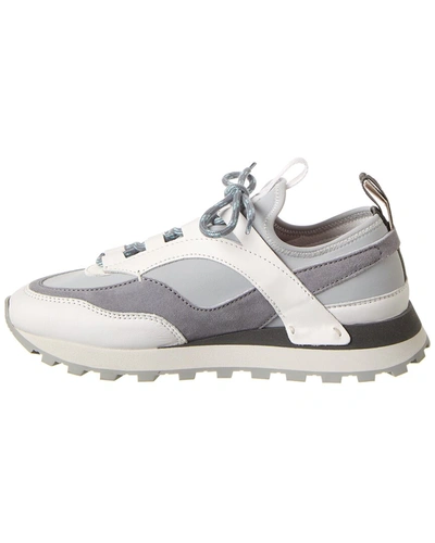 Shop Ferragamo Indy Leather & Suede Sneaker In White