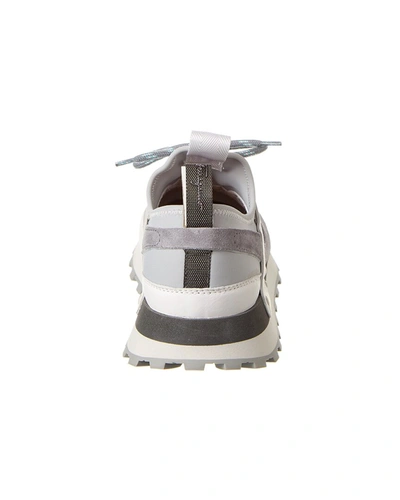 Shop Ferragamo Indy Leather & Suede Sneaker In White