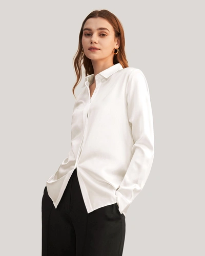 Shop Lilysilk Basic Concealed Placket Silk Shirts In Multi