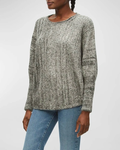 Shop Michael Stars Selina Poncho Sweater In Shadow Combo In Grey
